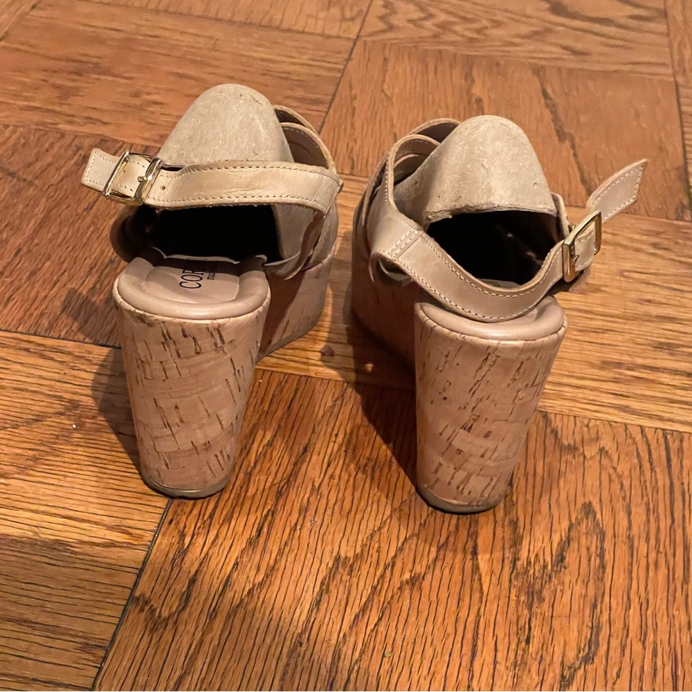 Cordani Slingback Wedge Leather Cork Platform Sandal, Size 40, GUC, “Julia” - Picture 4 of 15